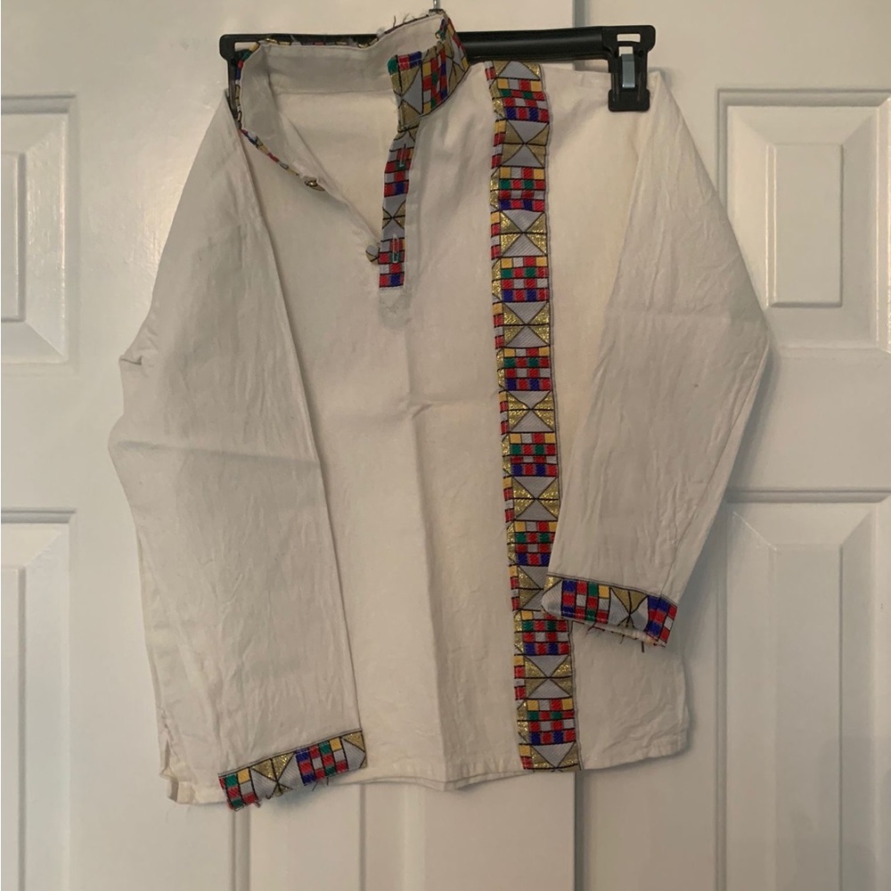 Traditional Ethiopian t-shirt cotton designer custom made handmade